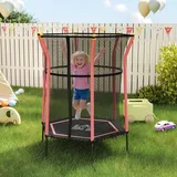 Homcom Trampolin Ø163,5 cm inkl. Sicherheitsnetz Rot