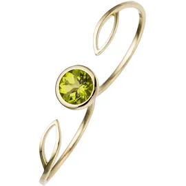 Jobo Goldring JOBO "Ring Zweifingerring" Gr. 58, grün, Fingerringe, Damen, 58, Gelbgold 585, Goldring, 585 Gold mit Peridot