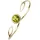 Jobo Goldring JOBO "Ring Zweifingerring" Gr. 58, grün, Fingerringe, Damen, 58, Gelbgold 585, Goldring, 585 Gold mit Peridot