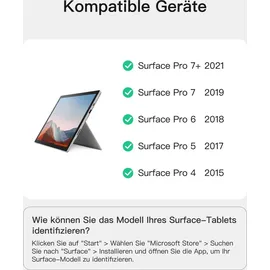 Inateck Surface Pro Tastatur für Surface Pro 7/7+/6/5/4 Grau