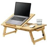 [en.casa] - Bambus Laptoptisch Trysil 55x35x28cm