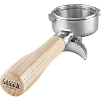 Gaggia Edelstahl Siebträger mit Griff aus Eschenholz Holzsiebträger New