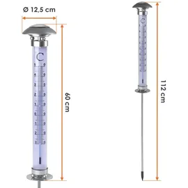 Spetebo Gartenthermometer XXL Silber 112