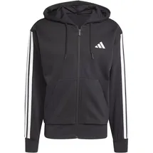 adidas Essentials 3-Streifen Fleece Reißverschlusspullover Black / White M