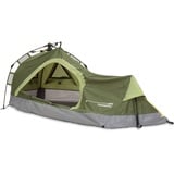 Lumaland Where Tomorrow Solo-Zelt Pop Up Wurfzelt 1-Personen-Zelt - Dreieck - 225x100x57 cm - Camping Festival - Ultraleicht, kleines Packmaß, wasserdicht, robust - Grün