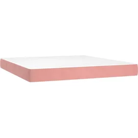 vidaXL Boxspringbett mit Matratze Rosa 180x200 cm Samt