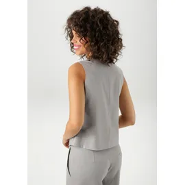 Aniston CASUAL ANISTON CASUAL, Damen, Gr. 38, grau (hellgraumeliert), Web, Obermaterial: 63% Polyester, 33% Viskose, 4% Elasthan. Futter: 100% Polyester, meliert, unifarben, figurbetont taillenbedeckt, V-Ausschnitt, Westen Anzugweste, mit tonigen Knöpfen zu schließen