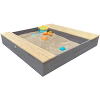 Axi Evy Sandkasten Grau/Braun, Holz, Wasserbecken und Stauraum 119 x 117 cm grau Junior
