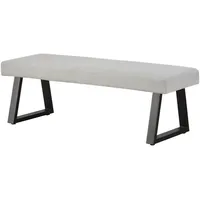 B&D home Sitzbank Hellgrau, 3-Sitzer, 140x48x48 cm, Esszimmer, Bänke,