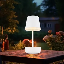 GLOBO Solarleuchte Edelstahl H 25 cm verstellbar weiß