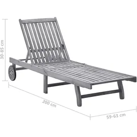 vidaXL Sonnenliege 115 x 65 x 85 cm Grau
