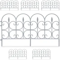 Relaxdays Beetzaun, 6er Set, grau