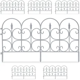 Relaxdays Beetzaun, 6er Set, grau