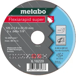 Metabo 50 Flexiarapid super 105x1,0x16,0 InoxTrennscheibe,TF 41