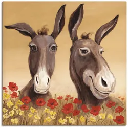 Wandbild ARTLAND "Esel", beige (farbe bild(er): naturfarben), B:40cm H:40cm, Bilder, als Alubild, Outdoorbild, Leinwandbild, Poster, Wandaufkleber
