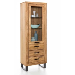 Vitrine aus Wildeiche teilmassiv 200 cm hoch