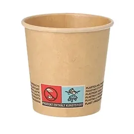 Papstar Trinkbecher Pappe 0,1 l Ø 6 cm 50 St. Braun