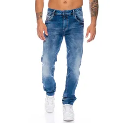 Cipo & Baxx Slim-fit-Jeans Herren Jeans Hose im casual Look mit dezenten dicken Nähten Dezente dicke Nähte blau 38