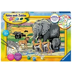 Ravensburger Malen-nach-Zahlen Tiere in Afrika mehrfarbig