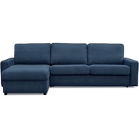 Konsimo Ecksofa MENTO Ecksofa links/rechts, zeitloses Design, Dauerschlaf-Funktion mit Unterfederung und Matratze blau