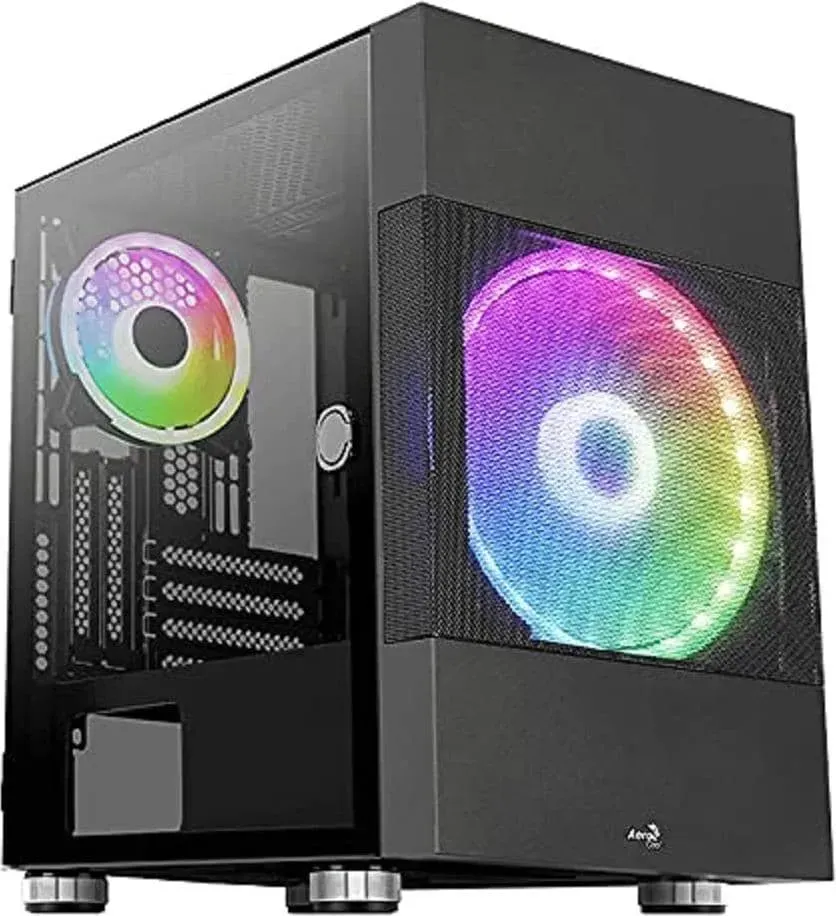 AeroCool Atomic Mini Tower (mATX, Mini ITX), PC Gehäuse, Schwarz