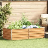 vidaXL Garten-Hochbeet verzinkter Stahl rechteckig 160 x 80 x 45 cm Hellbraun