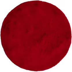 Teppich OCI DIE TEPPICHMARKE "ROCKY SOFT", rot, H:35mm Ø:160cm, Polyester, Teppiche, Kunstfell, weich, kuschelig, maschinell gewebt, waschbar