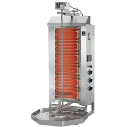 Neumärker Gyrosgrill Edelstahlgehäuse, Rohrheizkörper mit getrennt schaltbaren Heizzonen, Modell E3-S: 50 kg Fleischkapazität