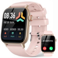 LLKBOHA Smartwatch-Damen, Fitnessuhr Damen mit Telefonfunktion - 1,85" IP68 Wasserdicht Smart Watch, Herzfrequenz Blutsauerstoff, Schlafüberwachung, Whatsapp Funktion für iOS und Android