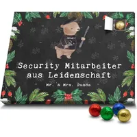 Mr. & Mrs. Panda Schoko Adventskalender Security Mitarbeiter Leidenschaft - Schwarz - Geschenk, Rente, Schokoladen Adventskalender, Kollege, Kollegin - Schwarz