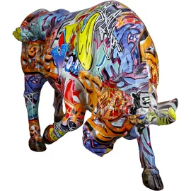 Casablanca by Gilde Casablanca Deko Figur Tierfigur Stier - aus Kunstharz im Street Art Design - Farbe: Mehrfarbig Höhe 27 cm