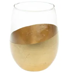 Lumignon Foglie d'oro 12 cm gold - Rond Verre Lou De Castellane 9.4x9.4 cm