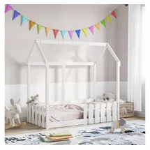 vidaXL Hausbett 70 x 140 cm Kiefer massiv weiß