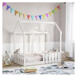 vidaXL Hausbett 70 x 140 cm Kiefer massiv weiß