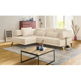 Switch Eckcouch Flachgewebe 2-Sitzer Creme