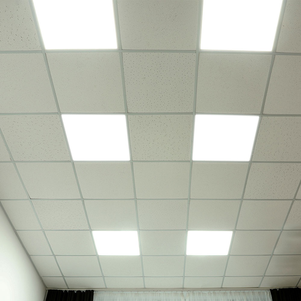 LED Einbaustrahler flach LED Einbaupanel quadratisch Einbau Deckenstrahler LED Deckenleuchte weiß, Aluminium, 36W 4320lm Tageslichtweiß, LxBxH 59,5x59,5x3,3 cm, 6er Set