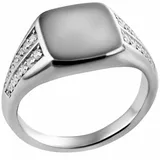 FIRETTI Siegelring Schmuck Geschenk Silber 925 Damenring Fingerring Ring Kissen Optik, mit Zirkonia (synth) silberfarben 54