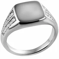 FIRETTI Siegelring Schmuck Geschenk Silber 925 Damenring Fingerring Ring Kissen Optik, mit Zirkonia (synth) silberfarben 54