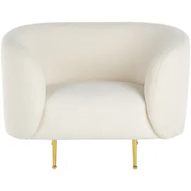 Beliani Sessel LOEN Bouclé 72 x 75 x 70 cm Weiß/Gold