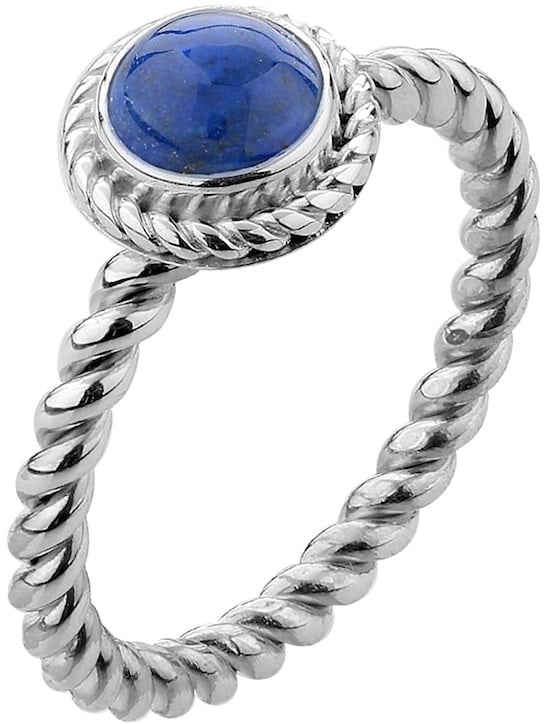 Nenalina Lapis Lazuli Edelstein September Boho 925 Silber Ringe Damen