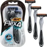 BIC Flex 4 Comfort Rasierer Set Männer, 4 Klingen, Für empfindliche Haut, 3 Stück