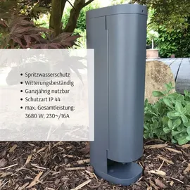 Novatool Steckdosenleiste 2-fach Anthrazit 2 St.