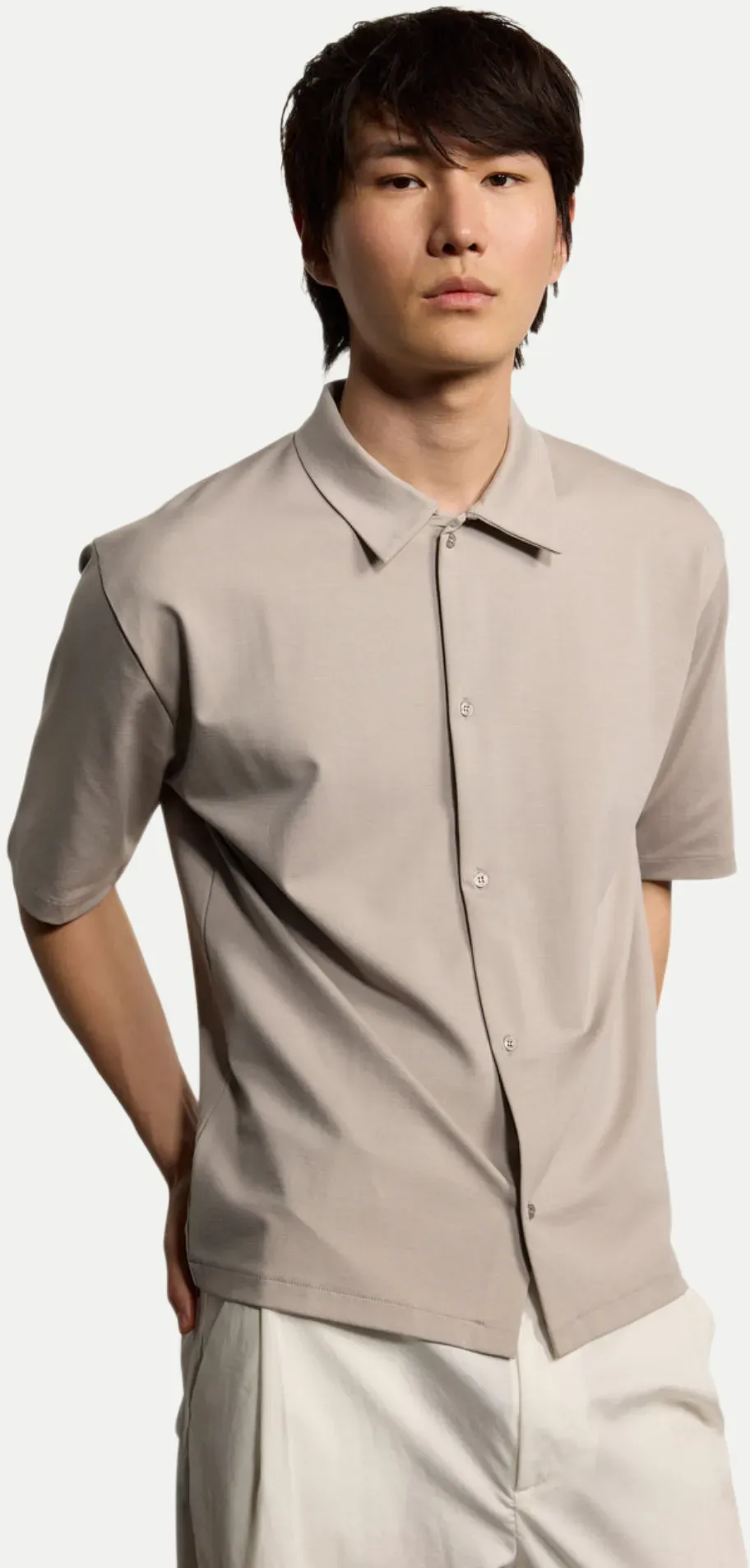 Hemd Bretollo in Jersey Beige L