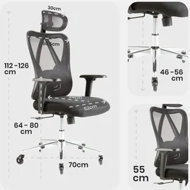 Arebos Bürostuhl Ergonomisch Schwarz