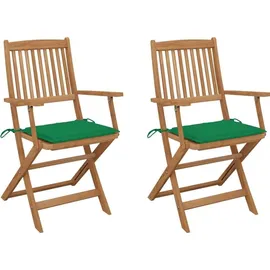 vidaXL Klappbare Gartenstühle 57 x 57 x 91 cm grün 2 St.