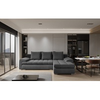 Fun Möbel Ecksofa Sofa HECKTOR mit Schlaffunktion Stoff Castel