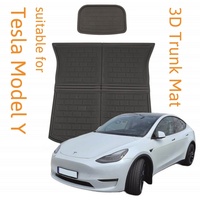 trends4cents 3D Kofferraummatte + Unterbodenmatte passend für Tesla Model Y / Performance rutschfest