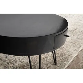 Wohnling Couchtisch Schwarz Mangoholz 60 x 60 x 43 cm