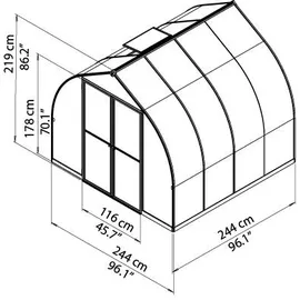 CANOPIA Bella Alu HKP 6 mm 6 m2 inkl. Fundament