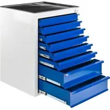 ADB Schubladenschrank lichtgrau, lichtblau 8 Schubladen 71,0 x 55,0 x 90,0 cm